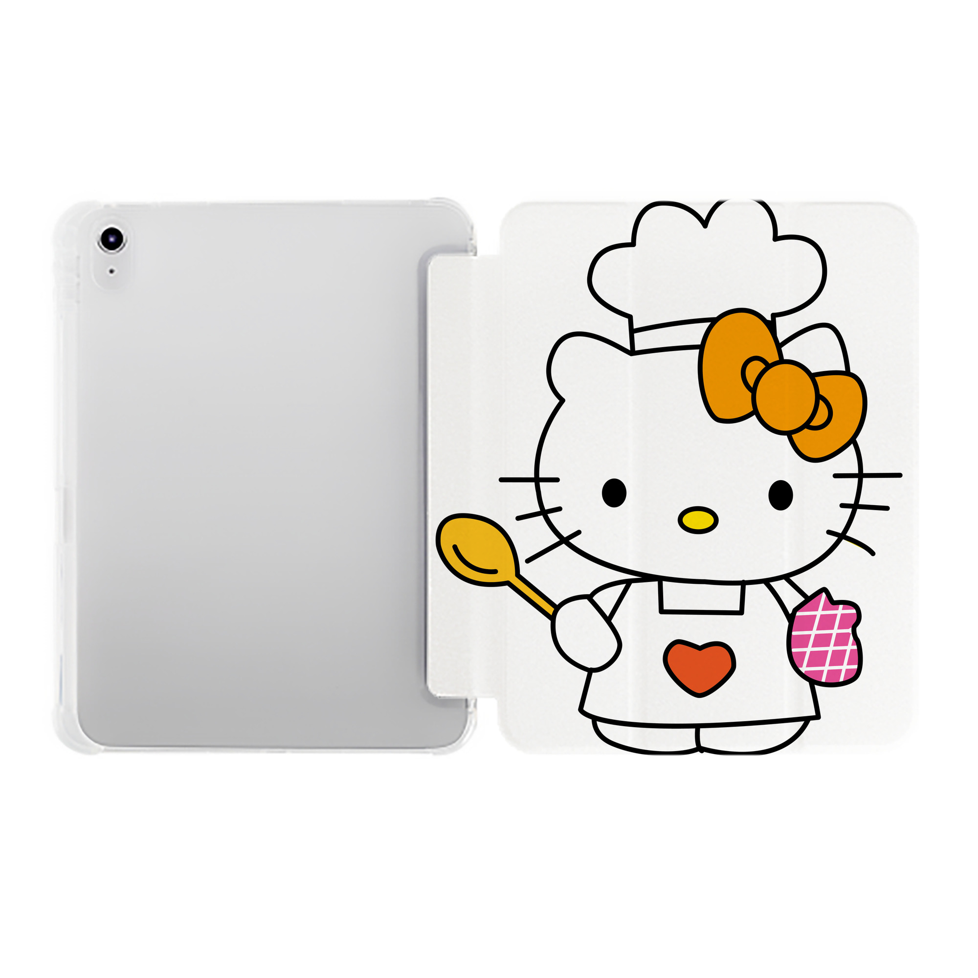 （画像用） Hello Kitty ハローキティ IPad ケース ペン収納付き 三つ折りスタンド PUレザー×シリコン 対応機種9.5/10.5/10.9インチ